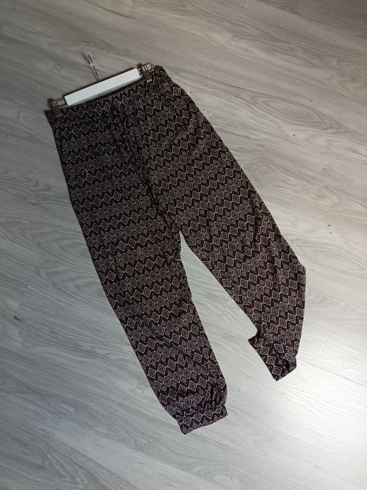 Spodnie luźne haremki alladynki damskie boho L brązowe letnie szerokie