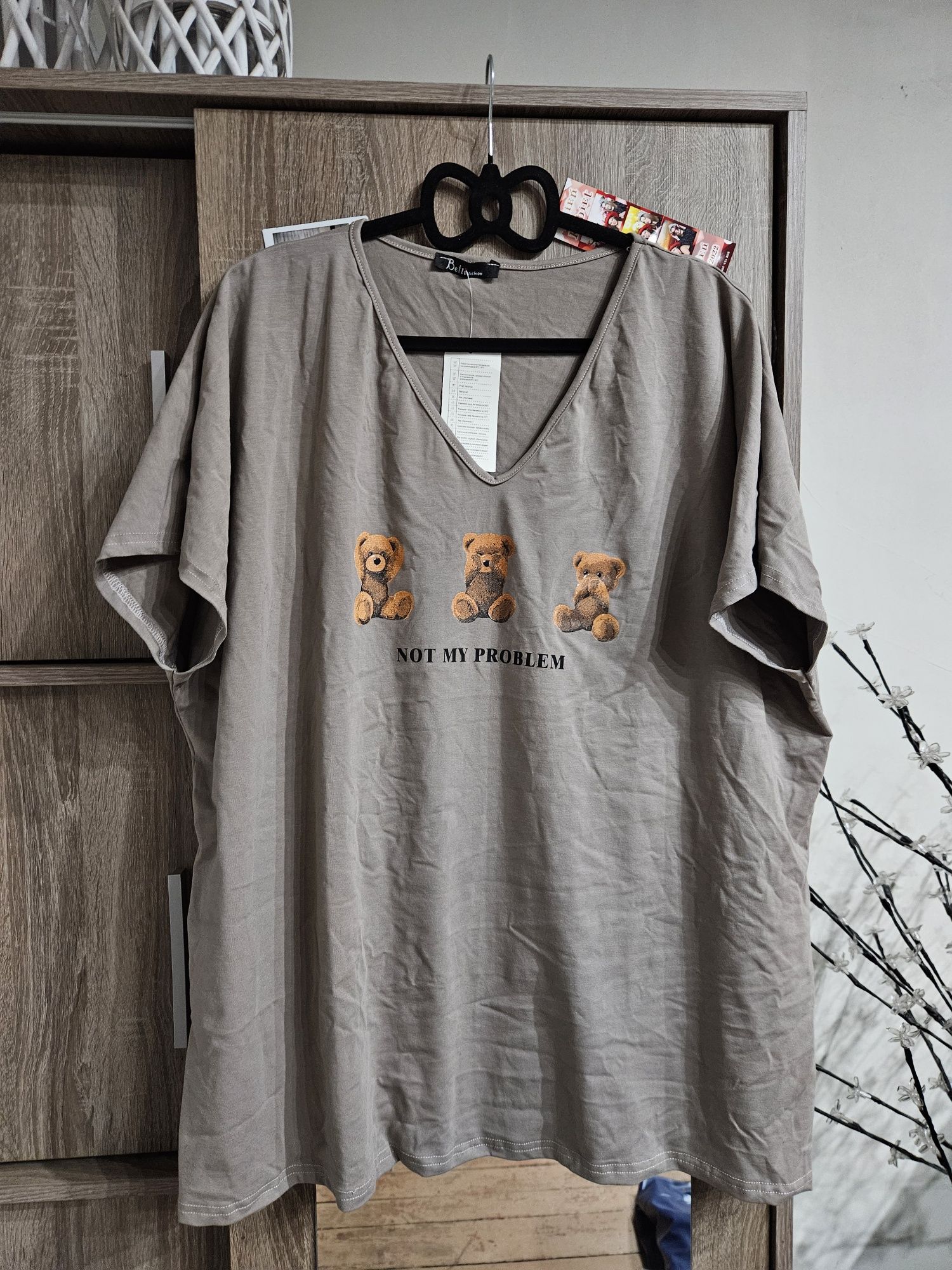 Nowa koszulka damska z nadrukiem r. 5XL Betti Fashion