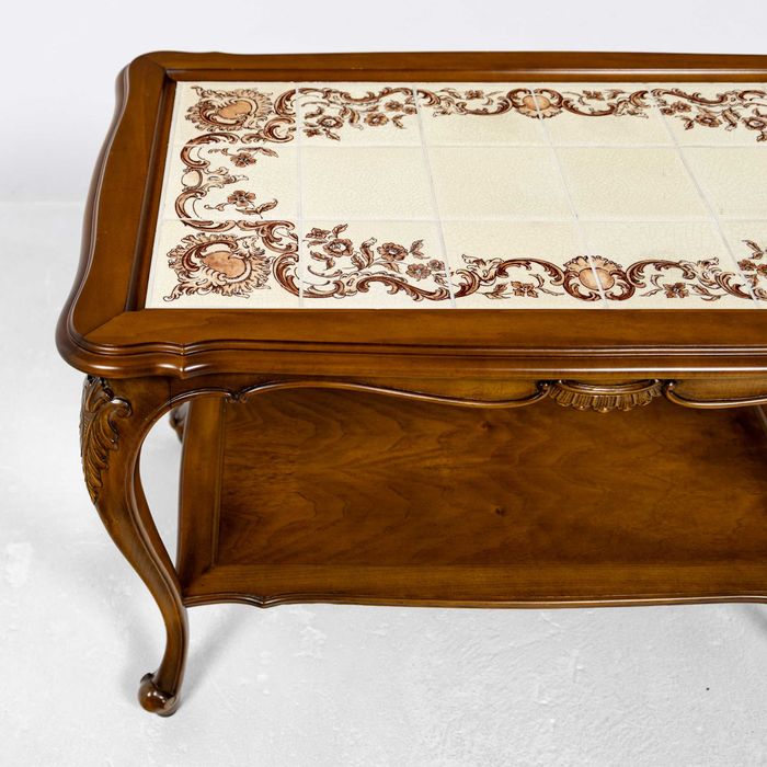 Stylowa Ława Kawowa Ludwika XV Neorokoko Stary Stolik z Metką WARRINGS