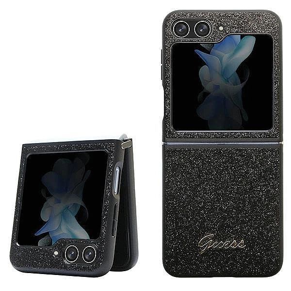 Etui Guess Glitter Script na Samsung Galaxy Z Flip 5 - czarne