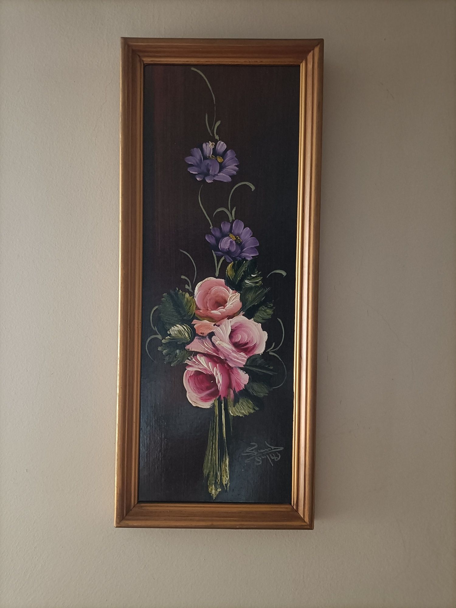 Pintura de flores a óleo