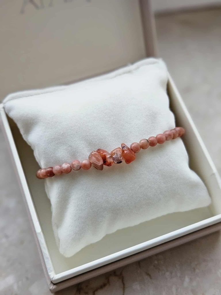 Bransoletka handmade pomarańczowa kamien słoneczny karneol