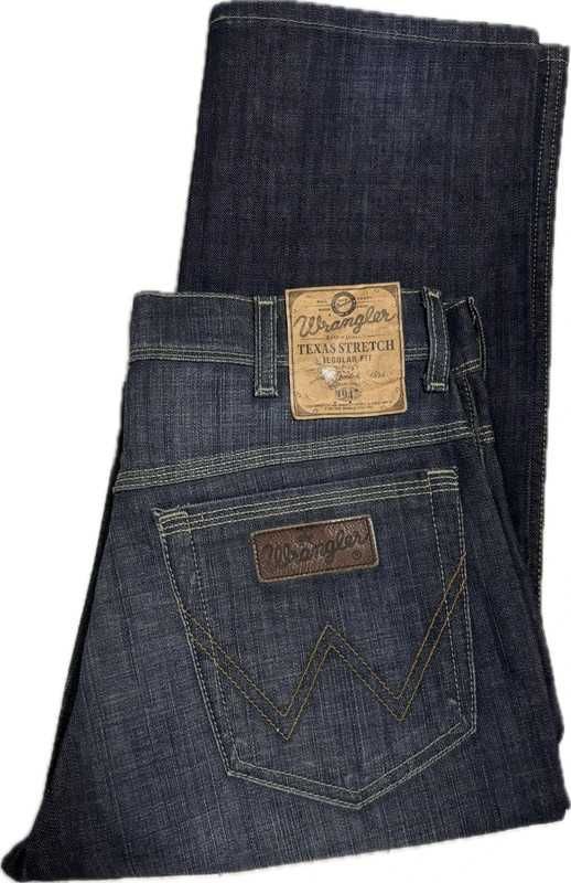 Wrangler Texas Stretch W30 L34 męskie niebieskie jeansy