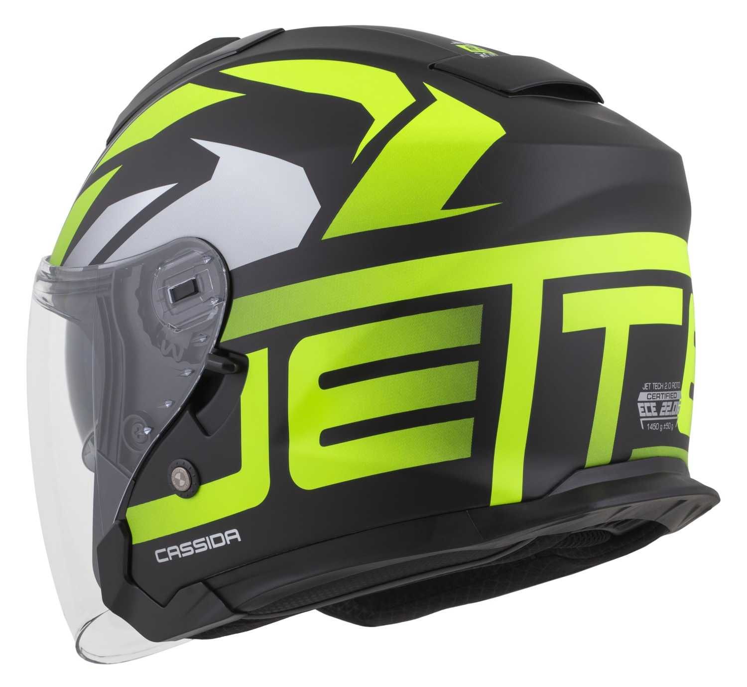 Kask motocyklowy Cassida Jet-Tech szyba antyfog interkom ready XS-XXL