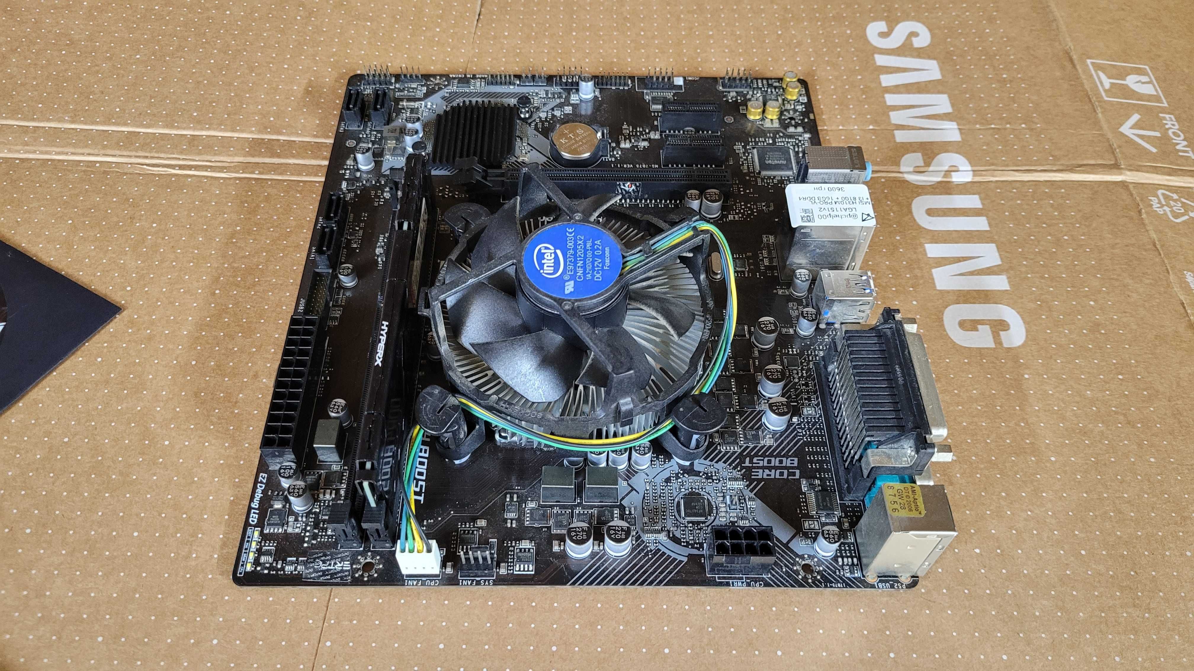 Комплект 4 ядра S1151v2  MSI H310M PRO-VL + I3 8100 BOX +16GB DDR4
