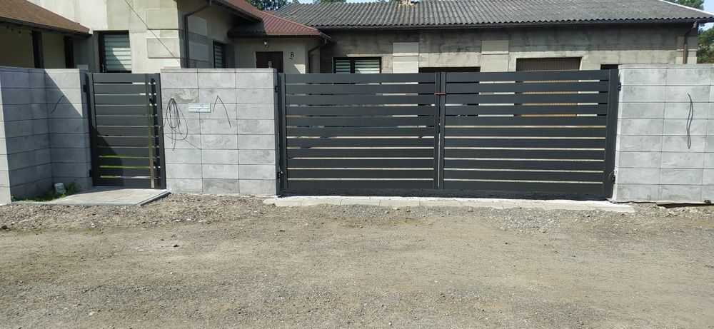 Brama wjazdowa, dwuskrzydłowa, OCYNKOWANA OGNIOWO,lakier proszkowy