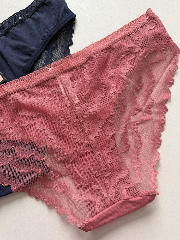 NOWE 2-pak komplet majtek bawełnianych koronka premium cotton M/L