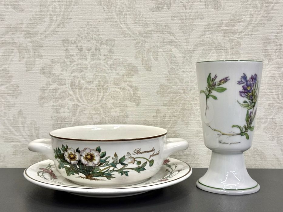 Фарфоровая супница бульоница Villeroy Boch серия Botanika GDR Германия