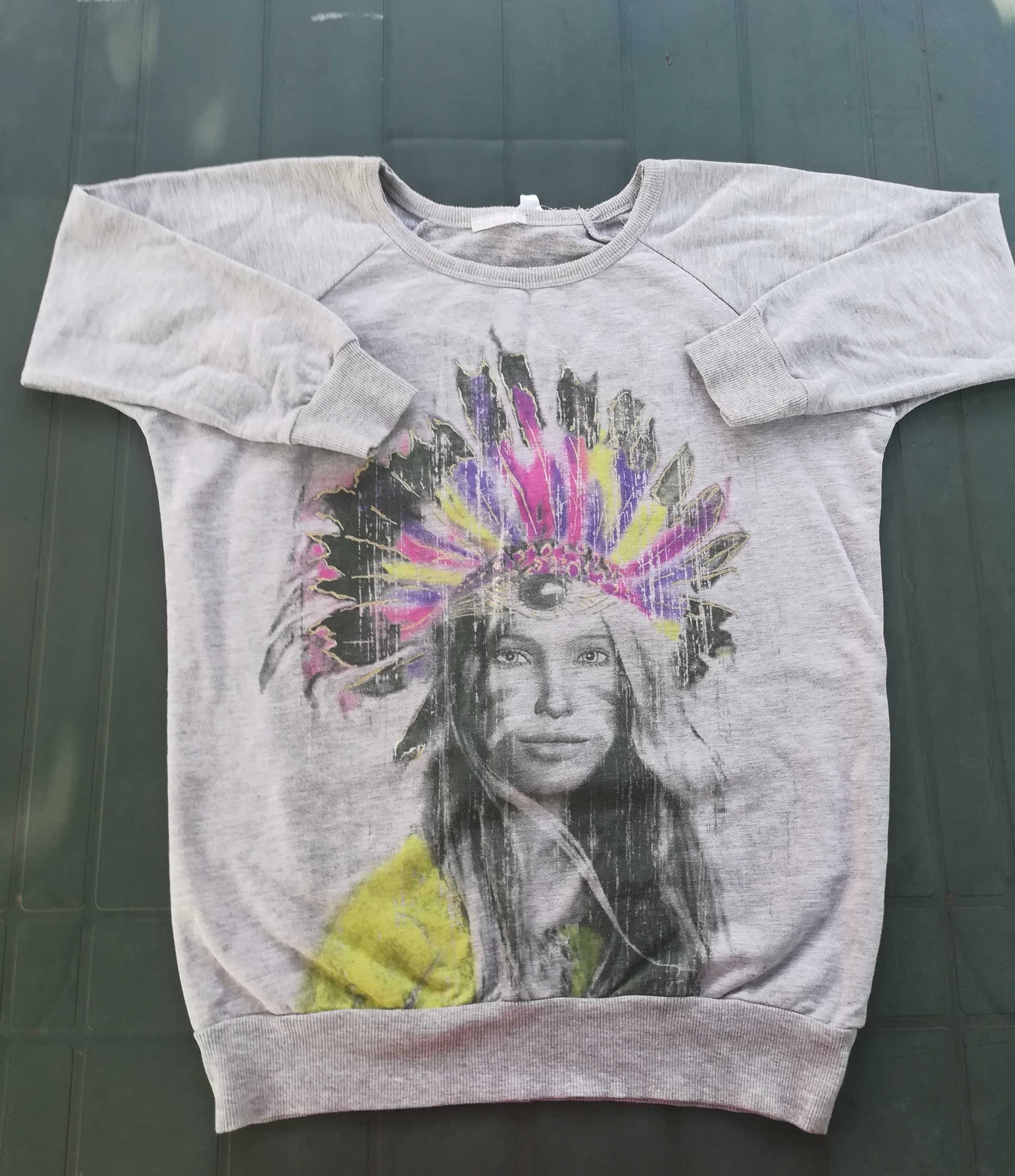 (99) szara młodzieżowa bluza, 158cm, Wyprzedaż po likwidacji sklepu SH