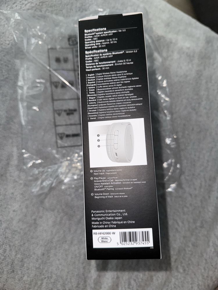 Навушники Panasonic RB-HF420B (білі), не розпаковані