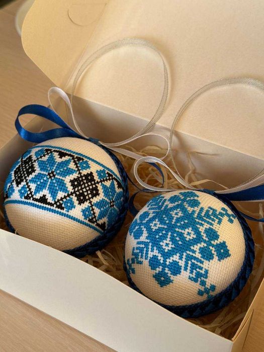 Набір новорічних кульок ручної роботи