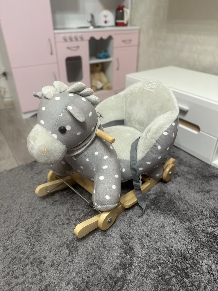 Лошадка-качалка с колесиками Kinderkraft Gray (KKZKONIGRY0000)