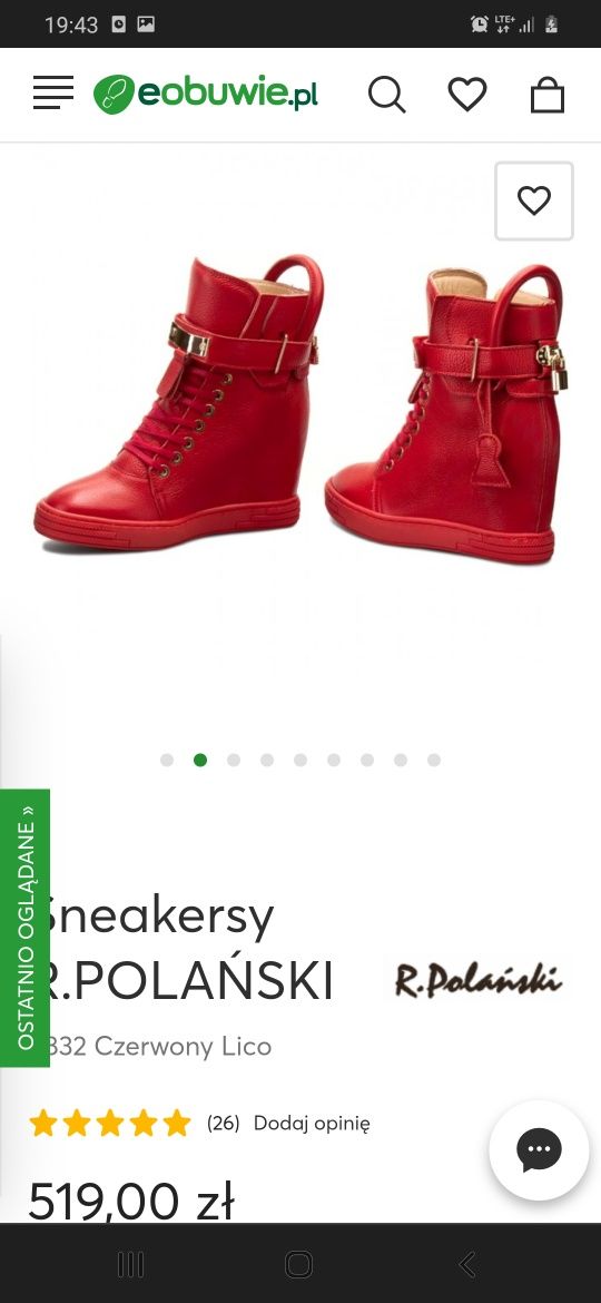 Skórzane Buty sneakersy botki polański eobuwie 39 eobuwie na koturnie