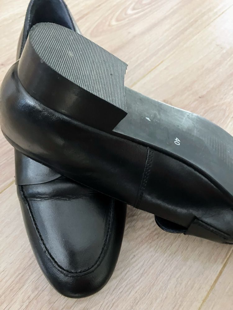 Czarne loafersy, Park West, r.40, wkladka 25cm, jak nowe