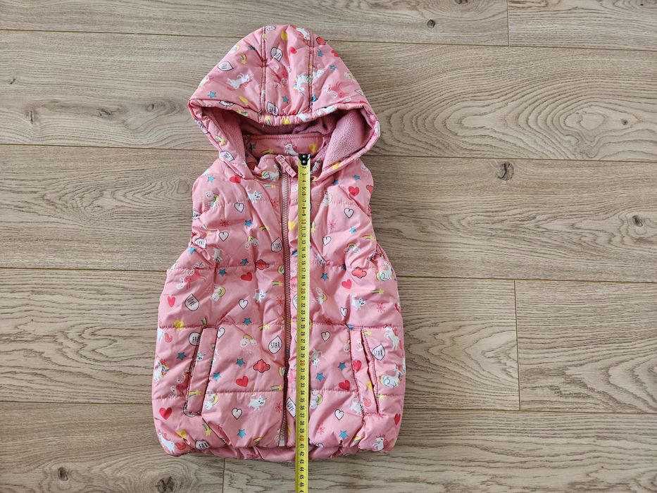 Bezrękawnik kamizelka różowy w jednorożce  rozm. 116