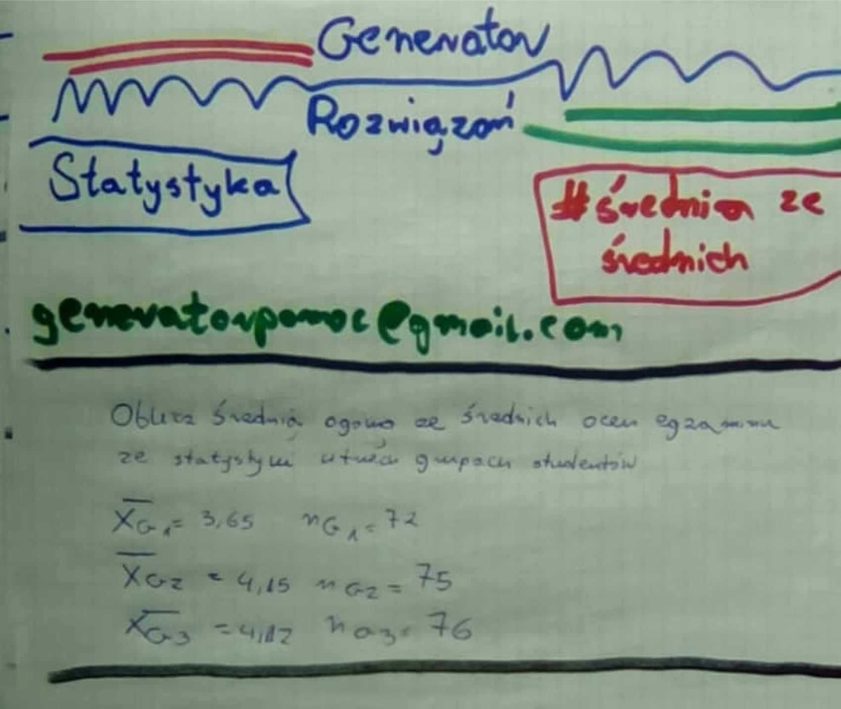 Współczynnik D-Cohena, Średnia ze średnich, Współczynnik zmienności