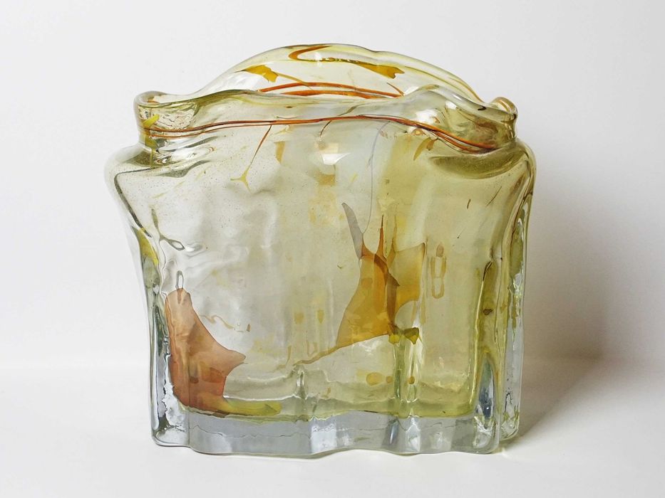 Wielki wazon szkło Wiesław Sawczuk W-wa 1978 sygnowany