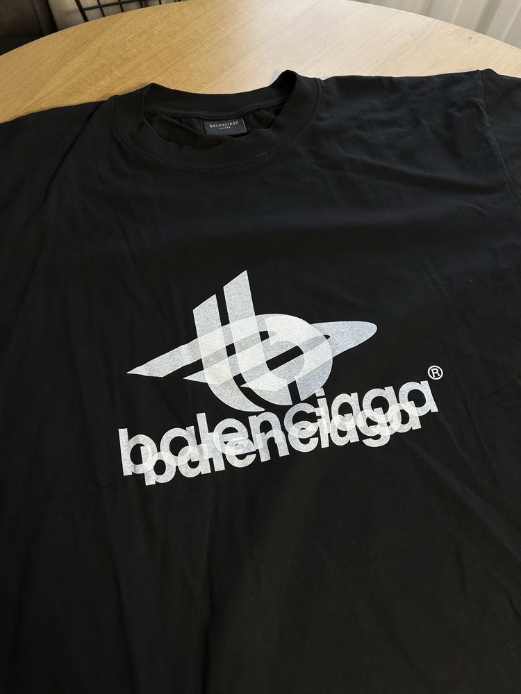 Balenciaga Black Logo Print Tee оригинал футболка баленсиага худи