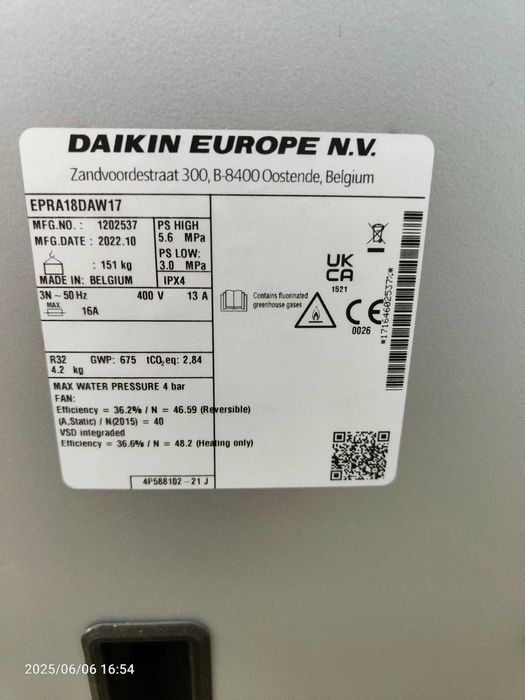 NOWA pompa ciepła Daikin 18kW 3fazy