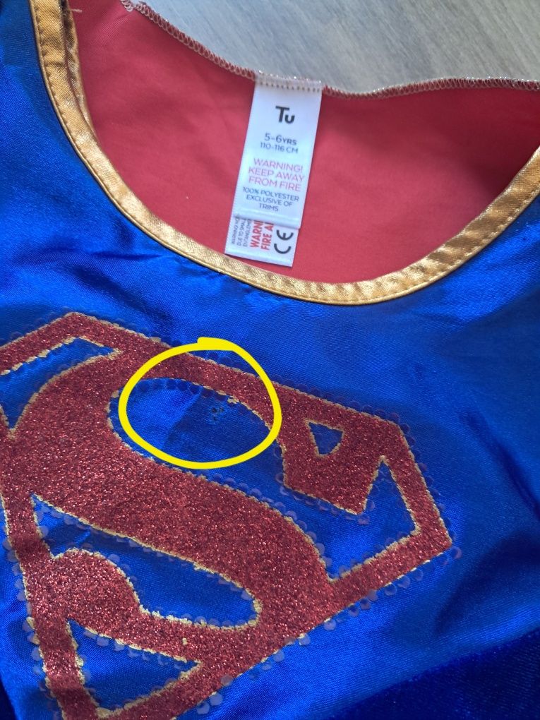Supergirl superwoman sukienka + peleryna strój przebranie 110-116