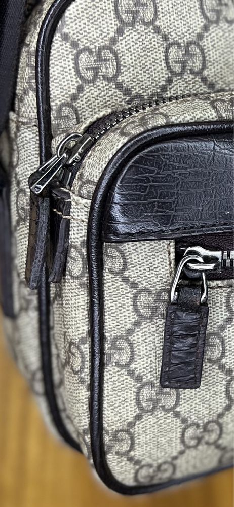 Сумка барсетка мессенджер кожа Gucci оригинал номерная
