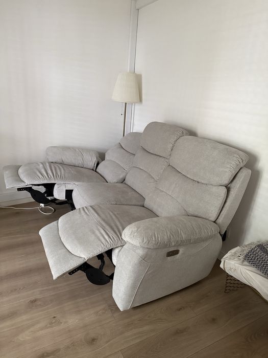 Sofá 3 lugares relax Manual Bege