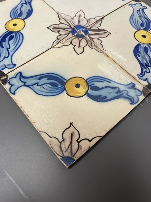 Azulejos Quadra Pintados à Mão Pó de Pedra