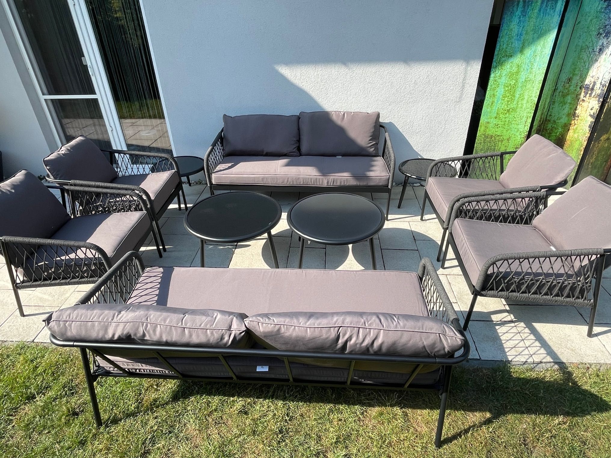 PORTO XXL zestaw mebli 2x sofa 4x fotel 4x stolik (sz)