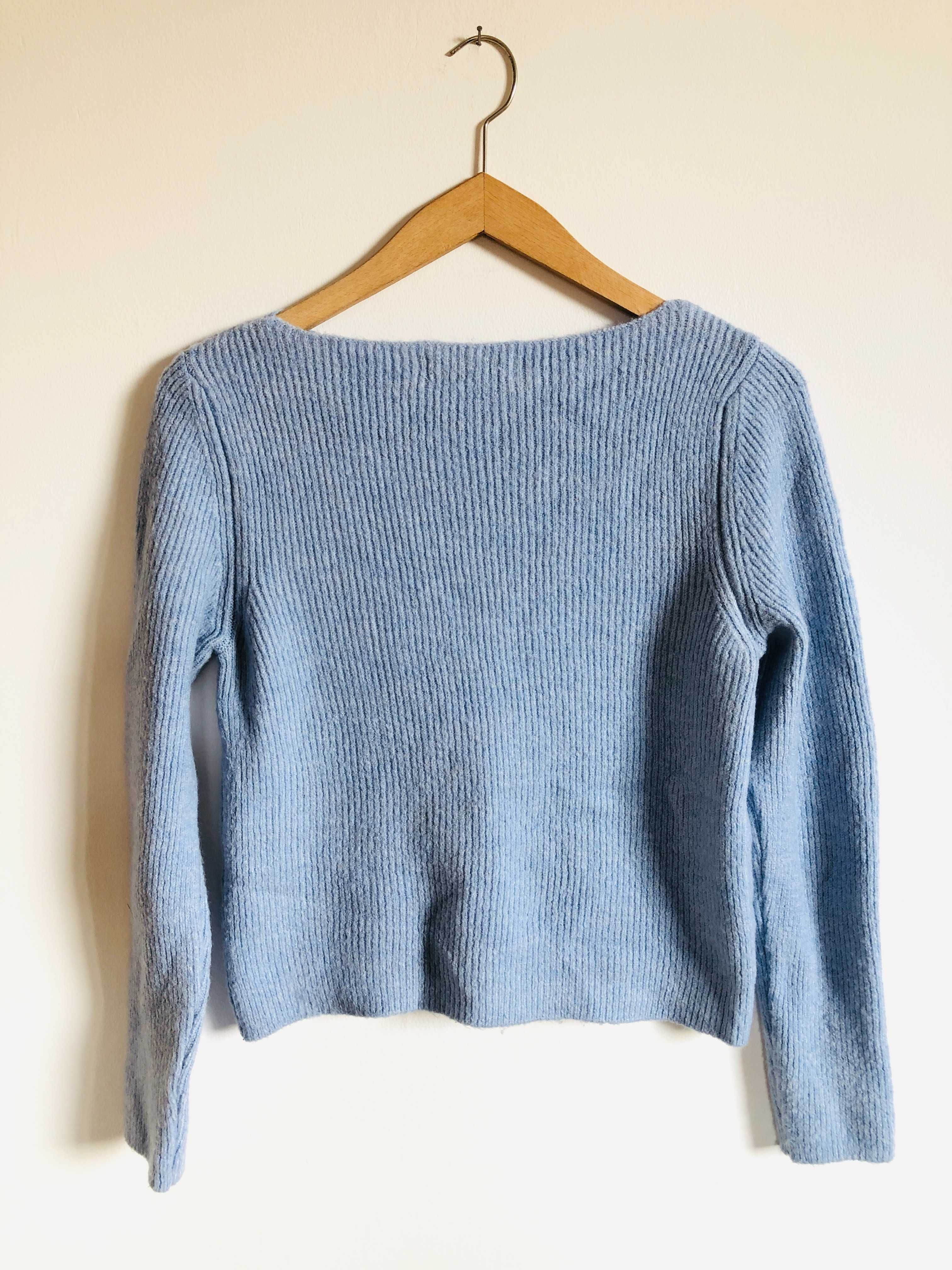 Sweter MNG Mango błękitny jasnoniebieski pastelowy