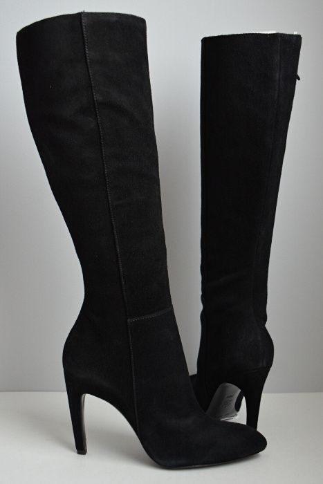 ZAMSZOWA POEZJA calutkie ze skóry kozaki szpilki Via Spiga Bethany