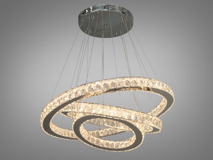 Хрустальная LED люстра Diasha премиум класса на три кольца