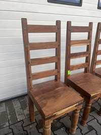 Krzesła kolonialne z metaloplastyką, drewno egzotyczne - palisander