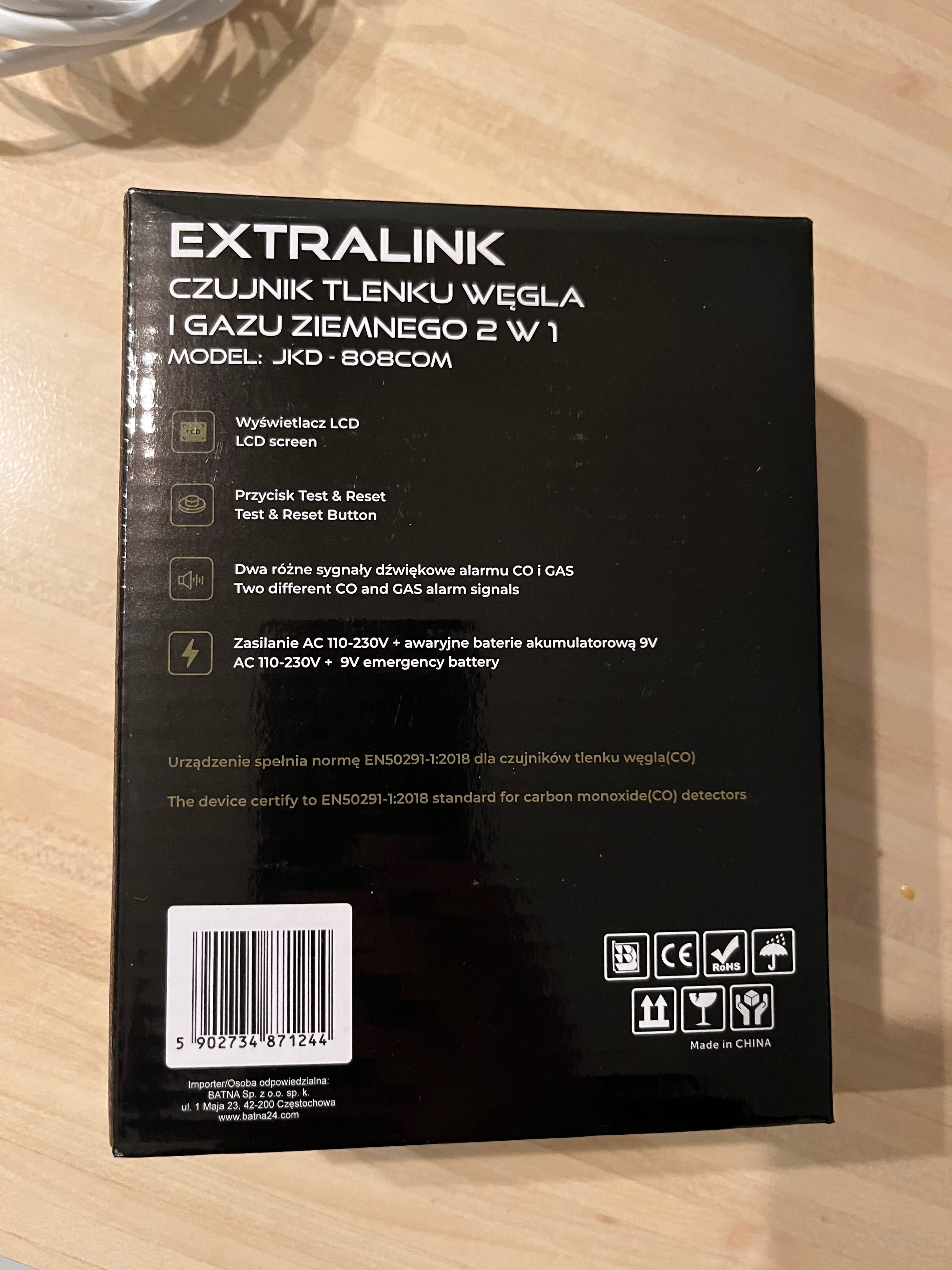 Czujnik tlenku węgla i gazu ziemnego 2 w 1 Extralink