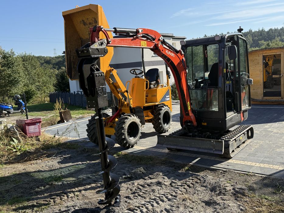 Wiertnica wozidlo wywrotka koparki wynajem kubota CAT bobcat