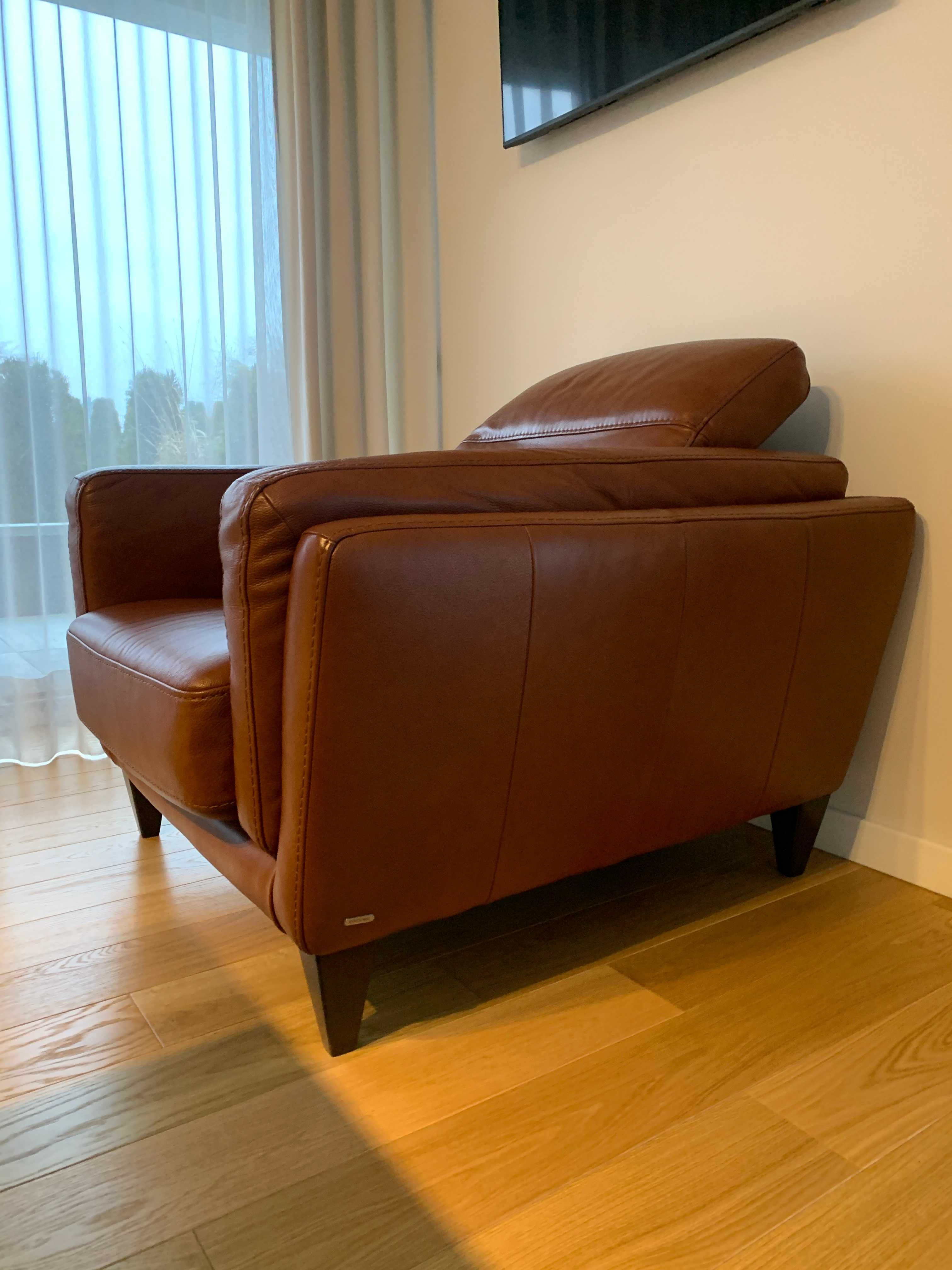 Zestaw sofa dwuosobowa + fotel - skóra naturalna , Editions