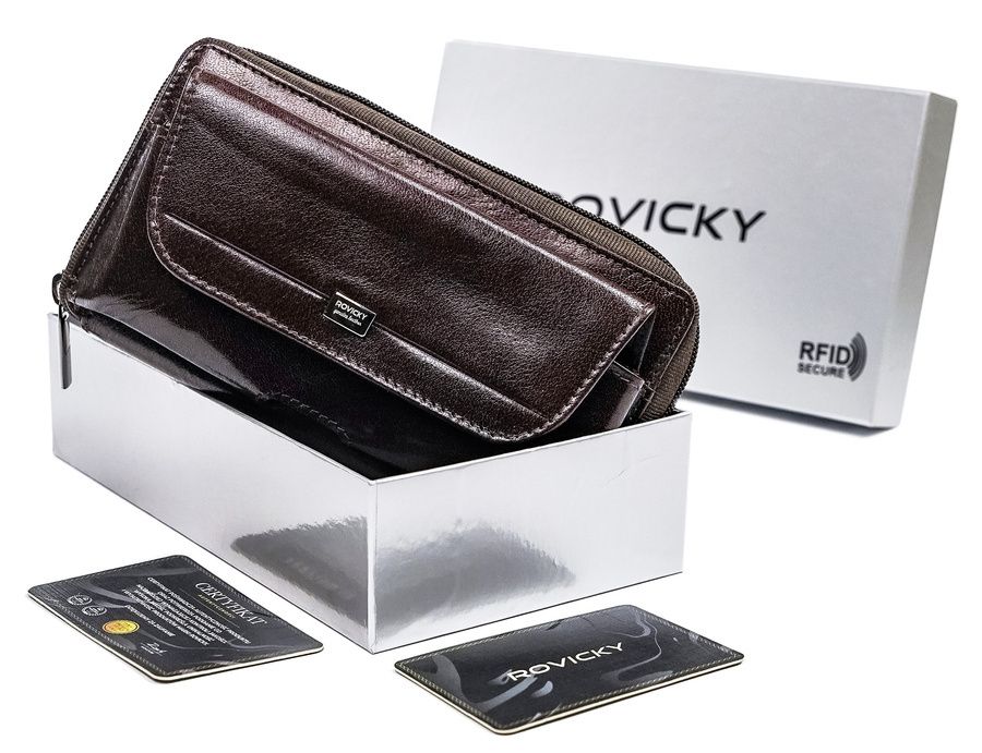 skórzana saszetka na pasek z zakładkami na karty - rovicky