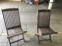 Duas Cadeiras de Jardim/varanda de madeira dobraveis