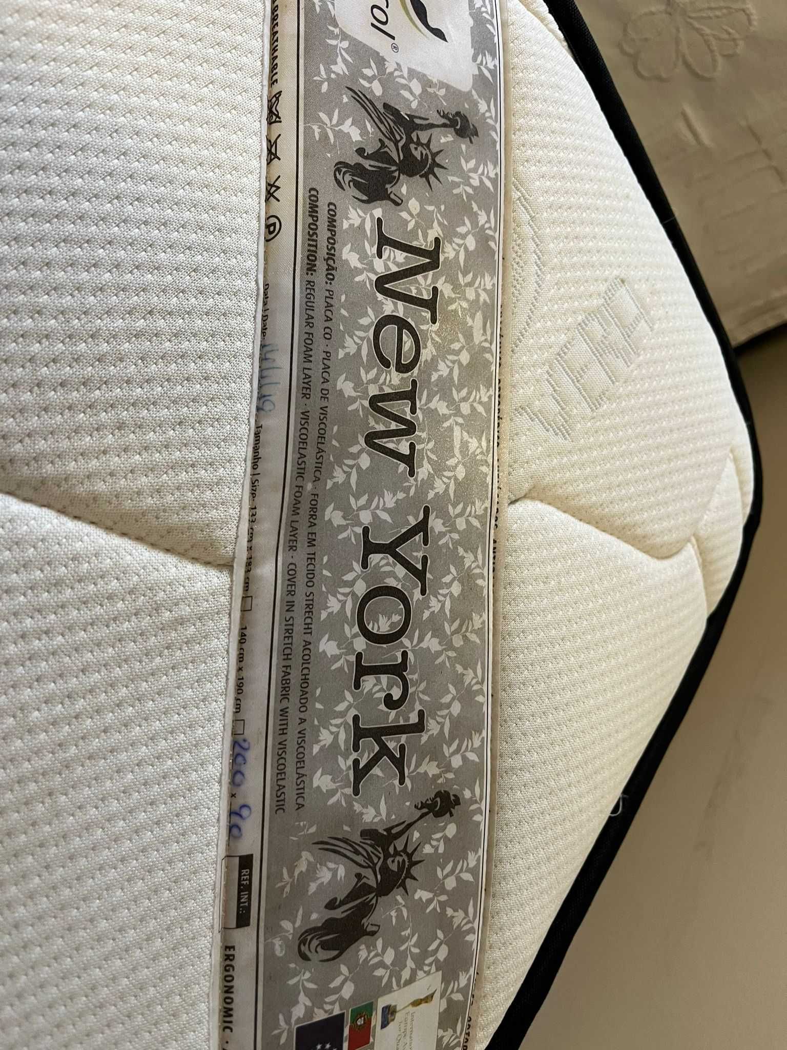 1 Sommier fixo com pés metálicos + 1 Colchão  2000 x 90