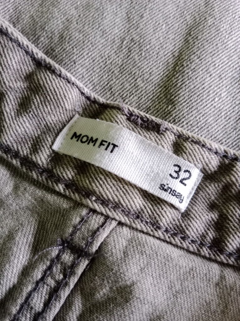 Szare jeansy mom fit