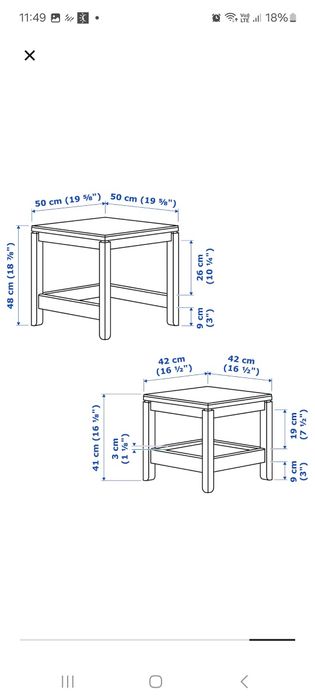 Ikea Havsta stolik kawowy biały 2 szt.