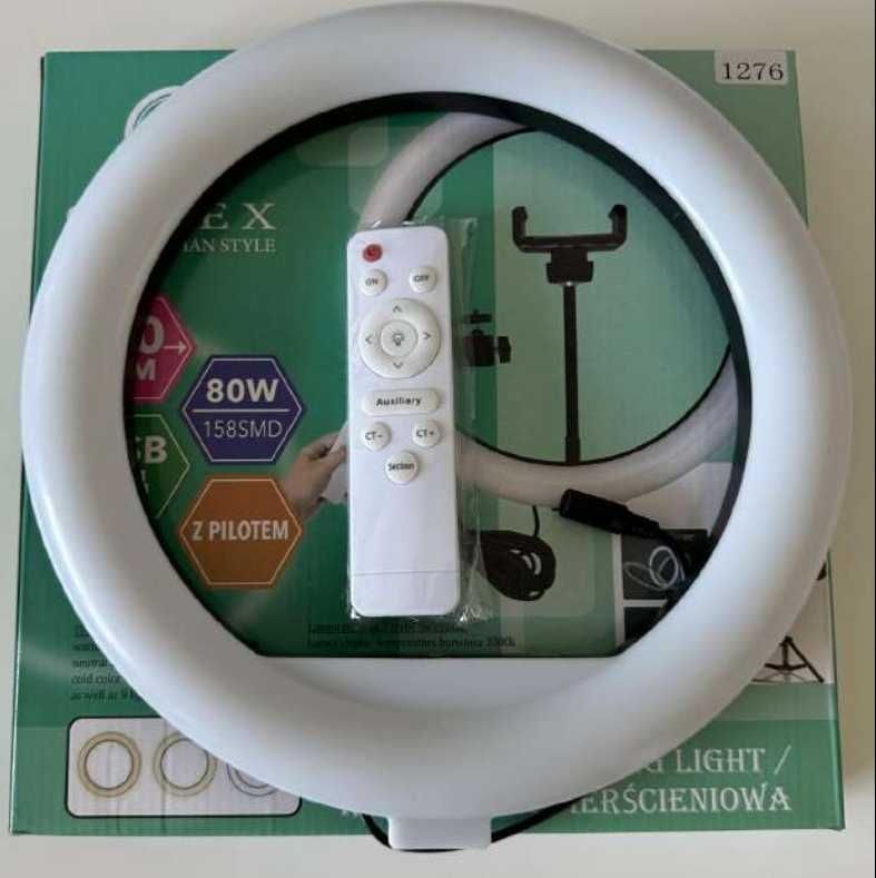 LAMPA PIERŚCIENIOWA LED ring ze statywem 220CM ring SELFIE 80W