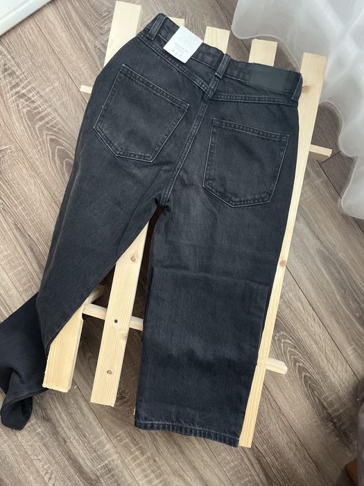 Джинси чорні жіночі зара zara прямі вільного крою 40 42