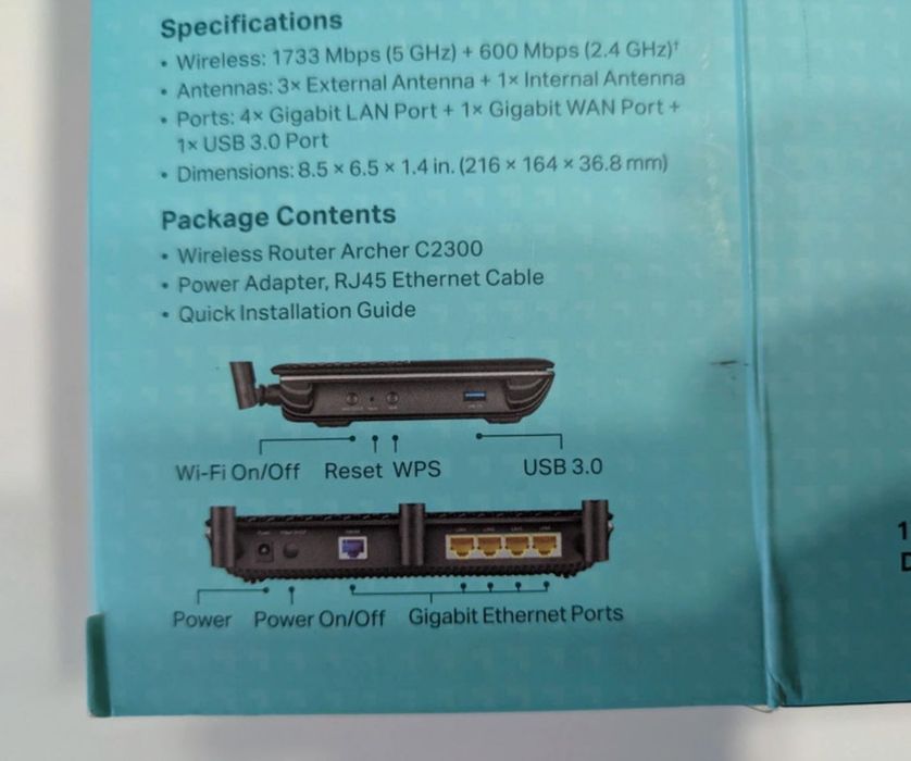 Router TP-Link Archer One Mesh WiFi 5 C2300 Dual Band Wi-Fi Gigabit
