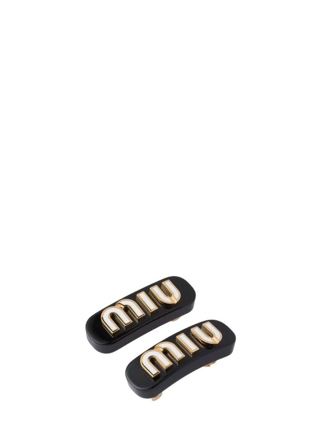Шпильки Miu Miu Logo Lettering Hair Clips Black