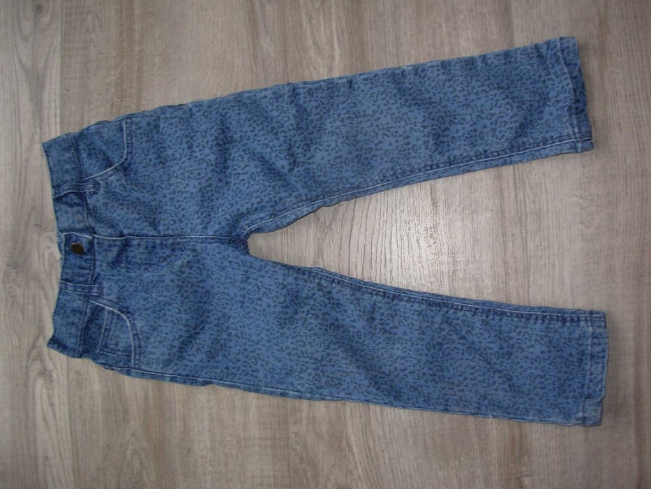spodnie jeansy 98 dziewczęce dżinsy spodenki w panterkę