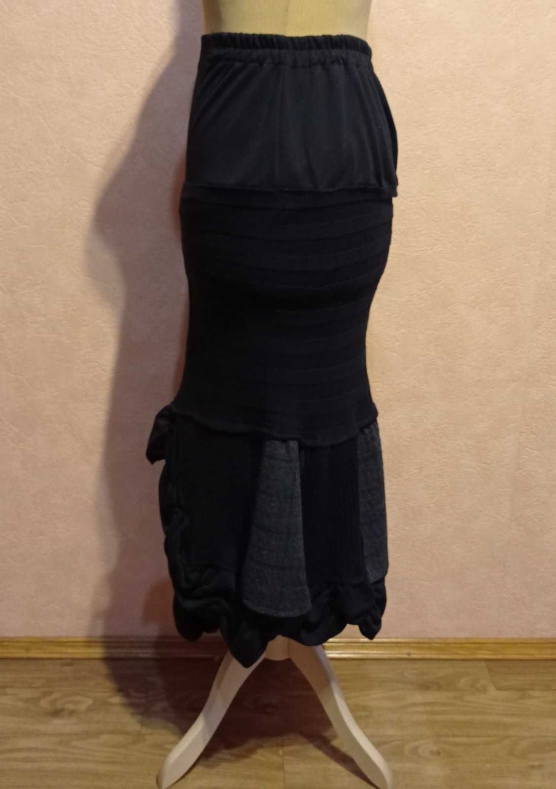 Необычная юбка миди, 60% шерсти, Sinne Design (Германия).