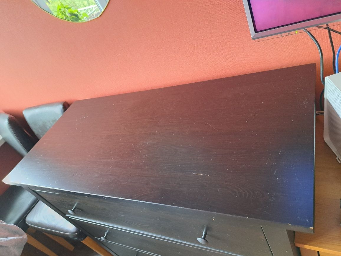 Hemnes komoda 3 szuflady ciemny brąz Ikea drewniana 110 x 50x 97 cm