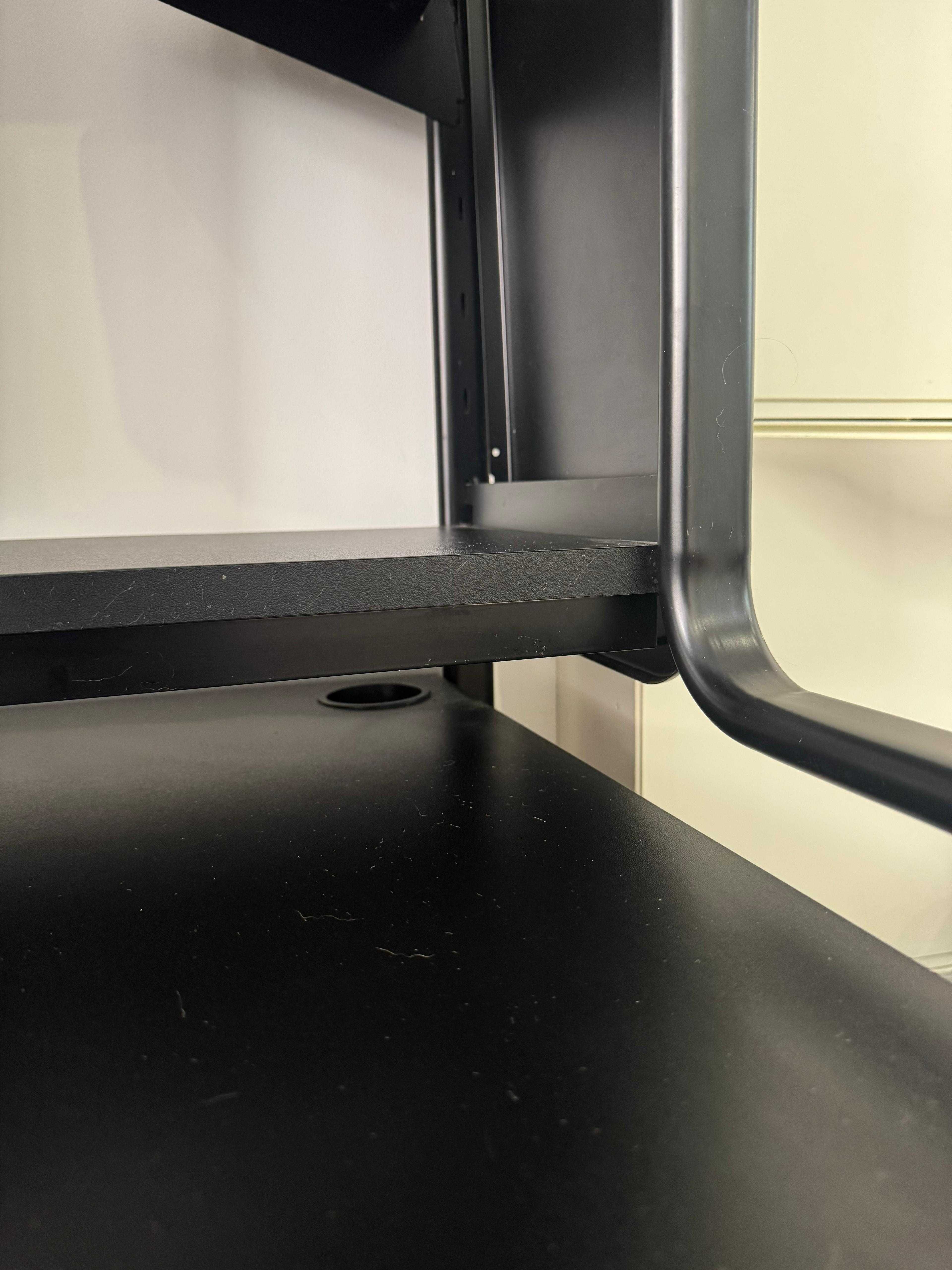 Secretária p/gaming, preto, 140/185x74x146 cm