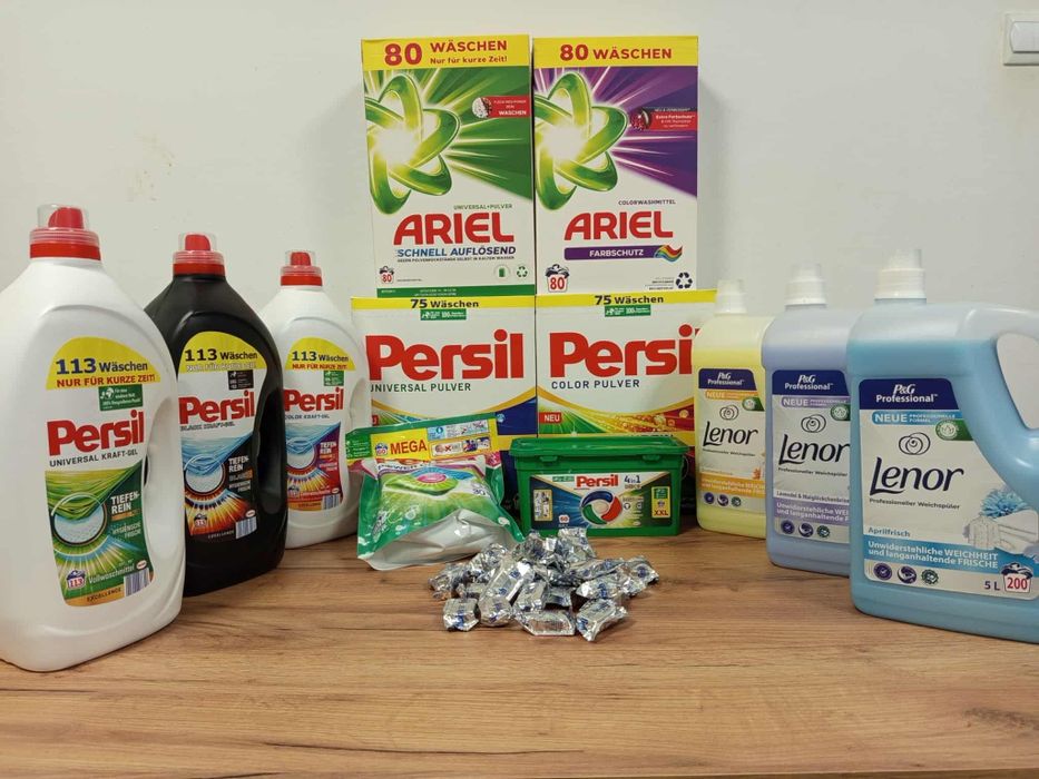 Persil żel do prania 5.65 Lenor płyn do płukania kapsułki Persil