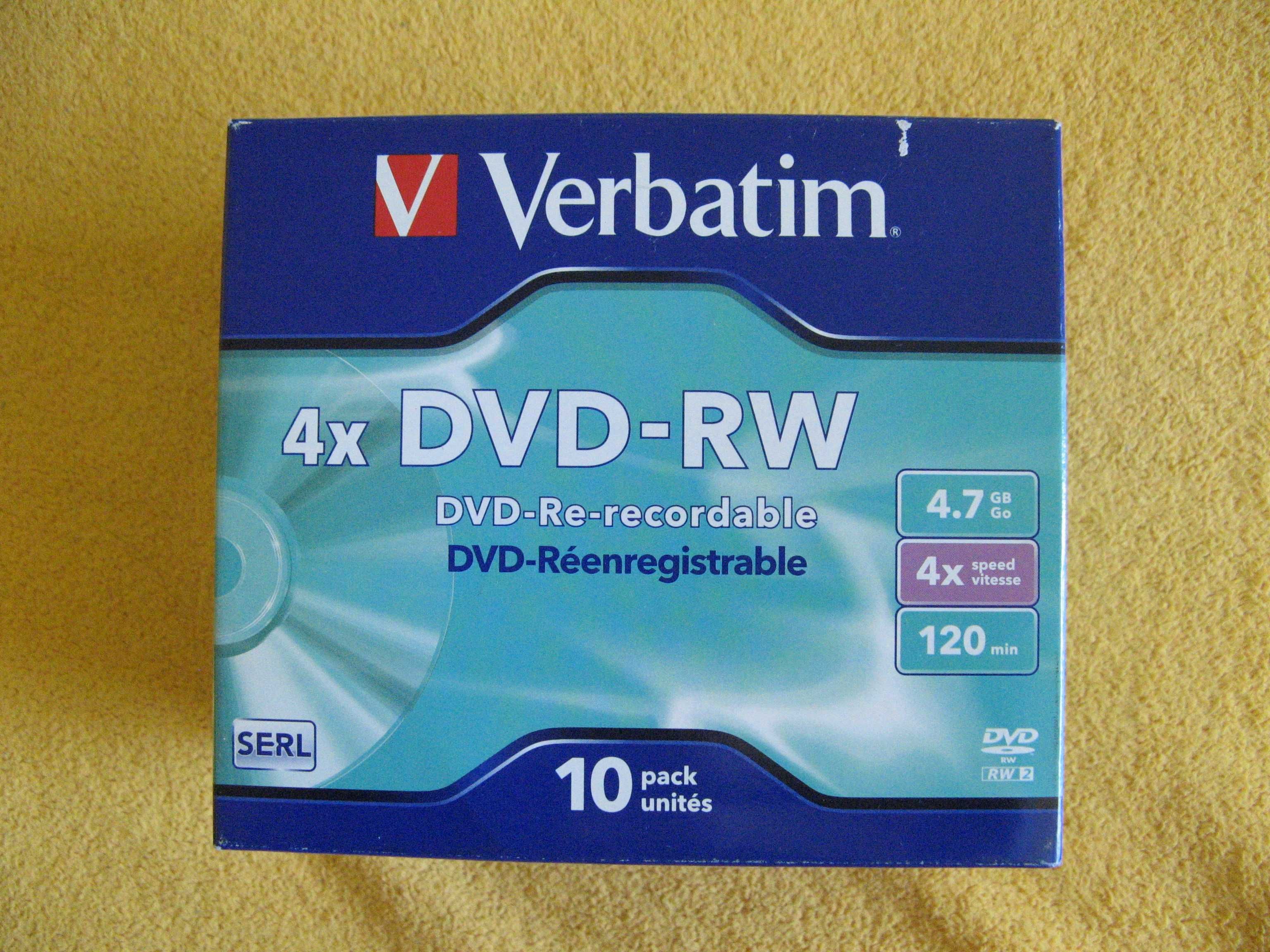 Płyta Verbatim DVD-RW 10 sztuk czysta NOWA